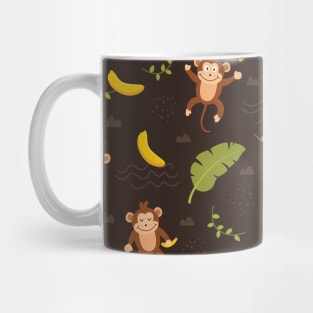 Cute Jungle Monkey And Banana Pattern Mug